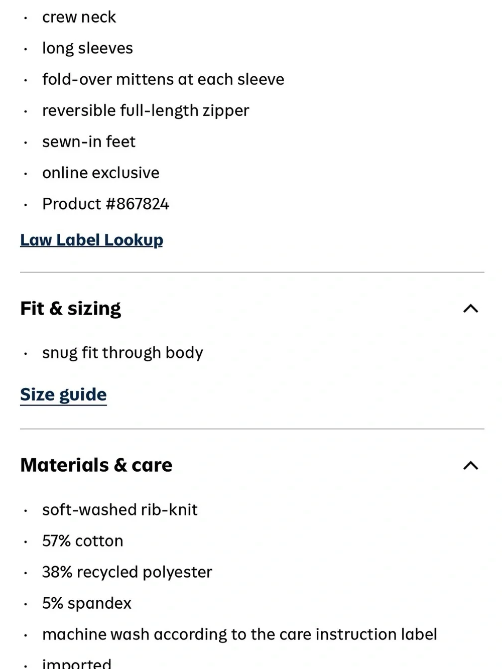 Old Navy Two Way Zipper Sleepers